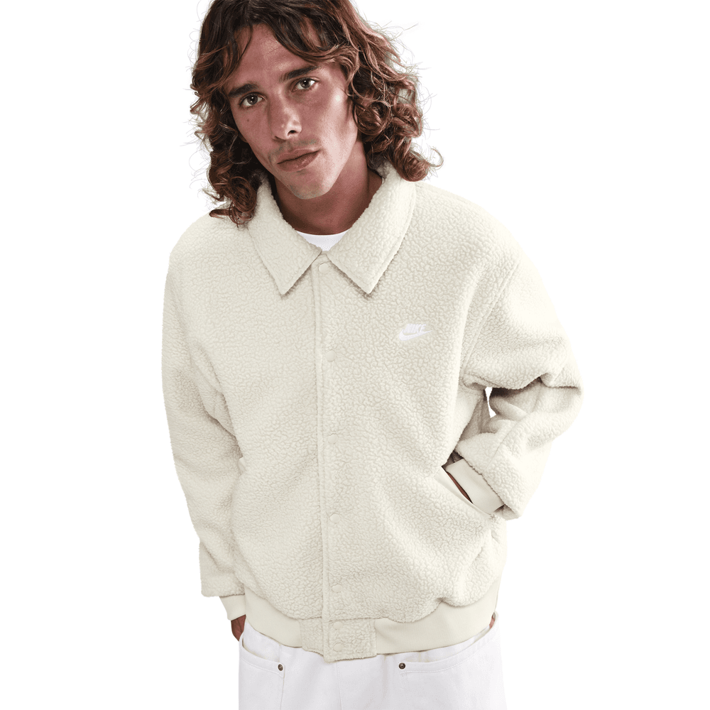 Nike Sportswear Club Men's High-Pile Fleece Coaches Jacket 'Light Khaki'