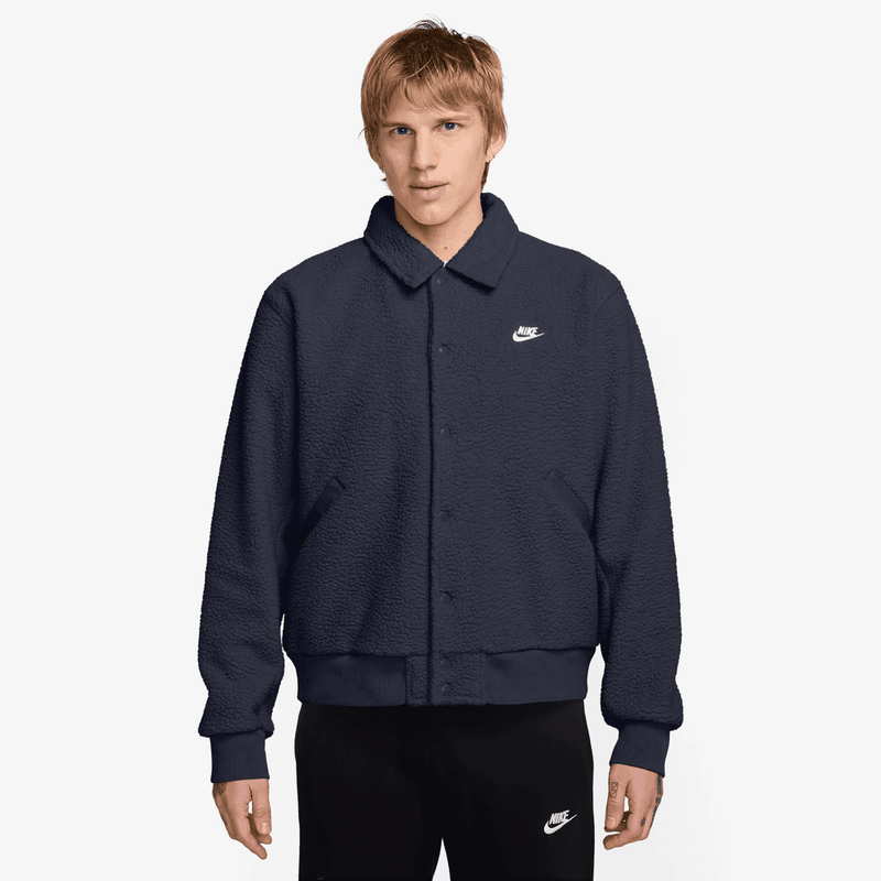 Nike Sportswear Club Men's High-Pile Fleece Coaches Jacket 'Obsidian'