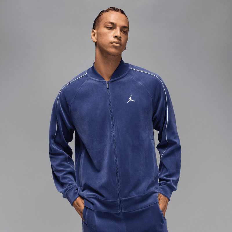 Jordan Brooklyn Men's Velour Track Jacket 'Blue Void'