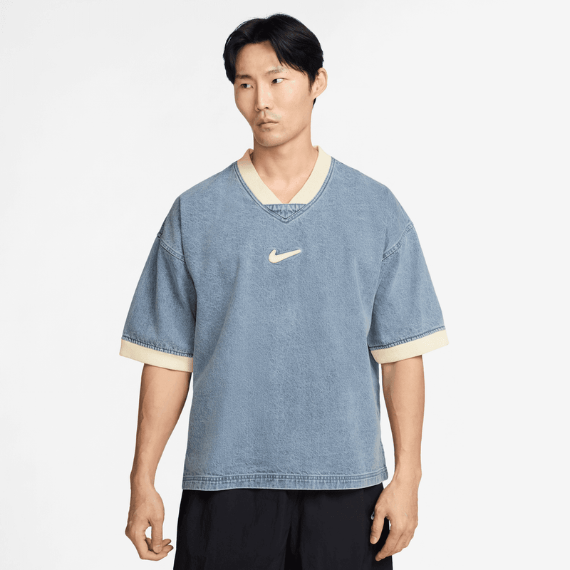 Nike Men's Denim Short-Sleeve Basketball Top 'Blue Grey'