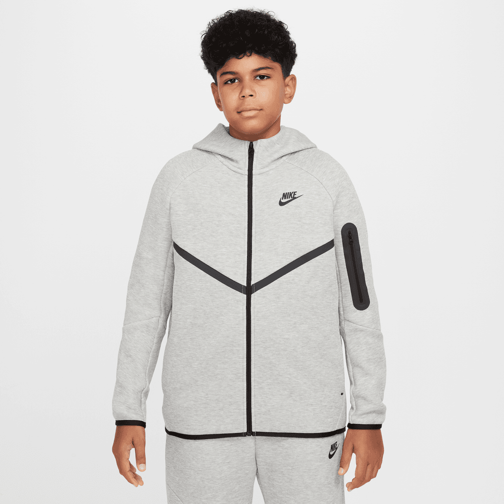 Nike Sportswear Tech Fleece Big Kids' Full-Zip Hoodie (Extended Size) 'Grey Heather'