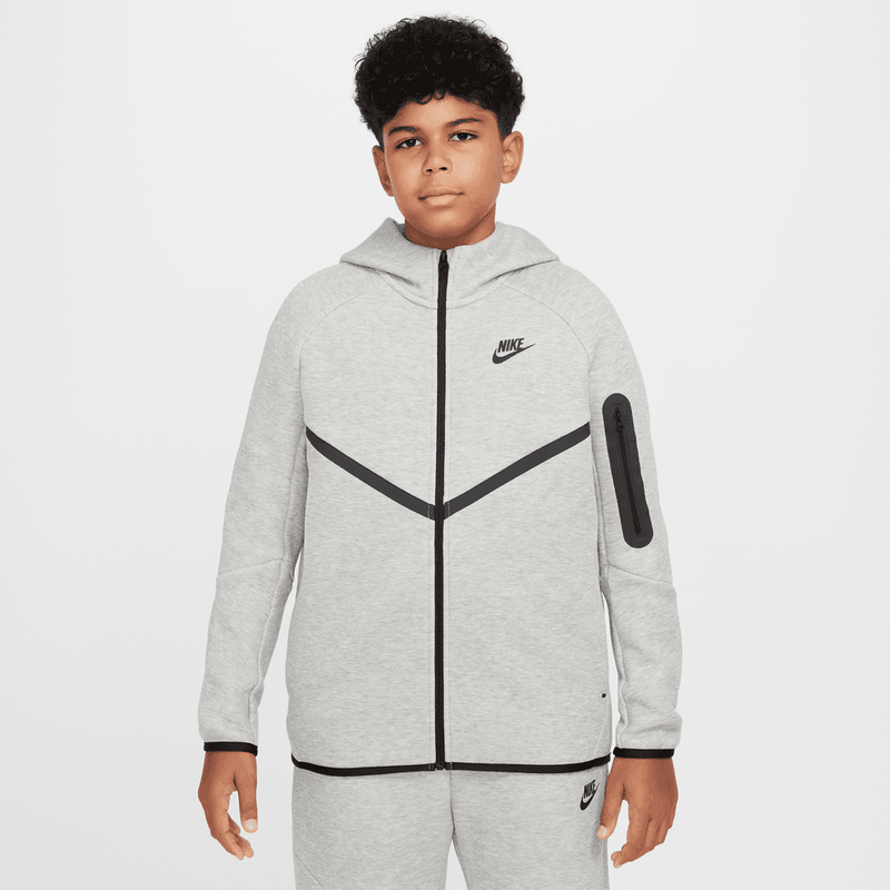 Nike Sportswear Tech Fleece Big Kids' Full-Zip Hoodie (Extended Size) 'Grey Heather'