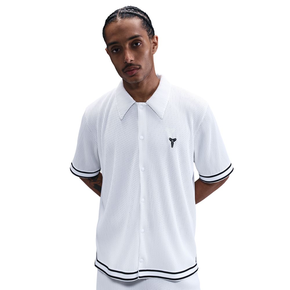 Kobe Bryant Kobe Men's Pleated Short-Sleeve Basketball Top 'White/Black'