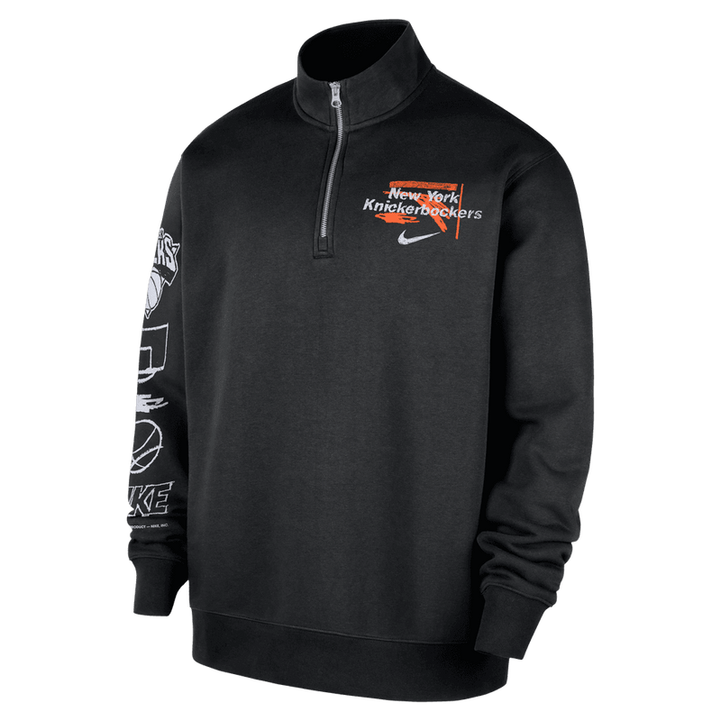 New York Knicks Courtside Men's Nike NBA Club 1/2-Zip Top 'Black'