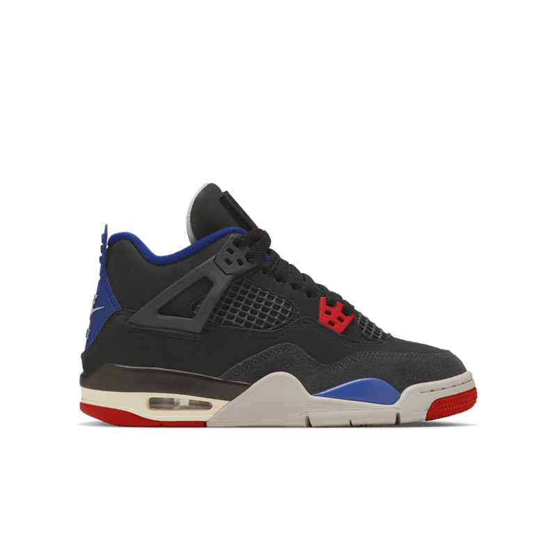 Air Jordan 4 Retro Big Kids' Shoes (GS) 'Black/Red/Blue/Smoke Grey'