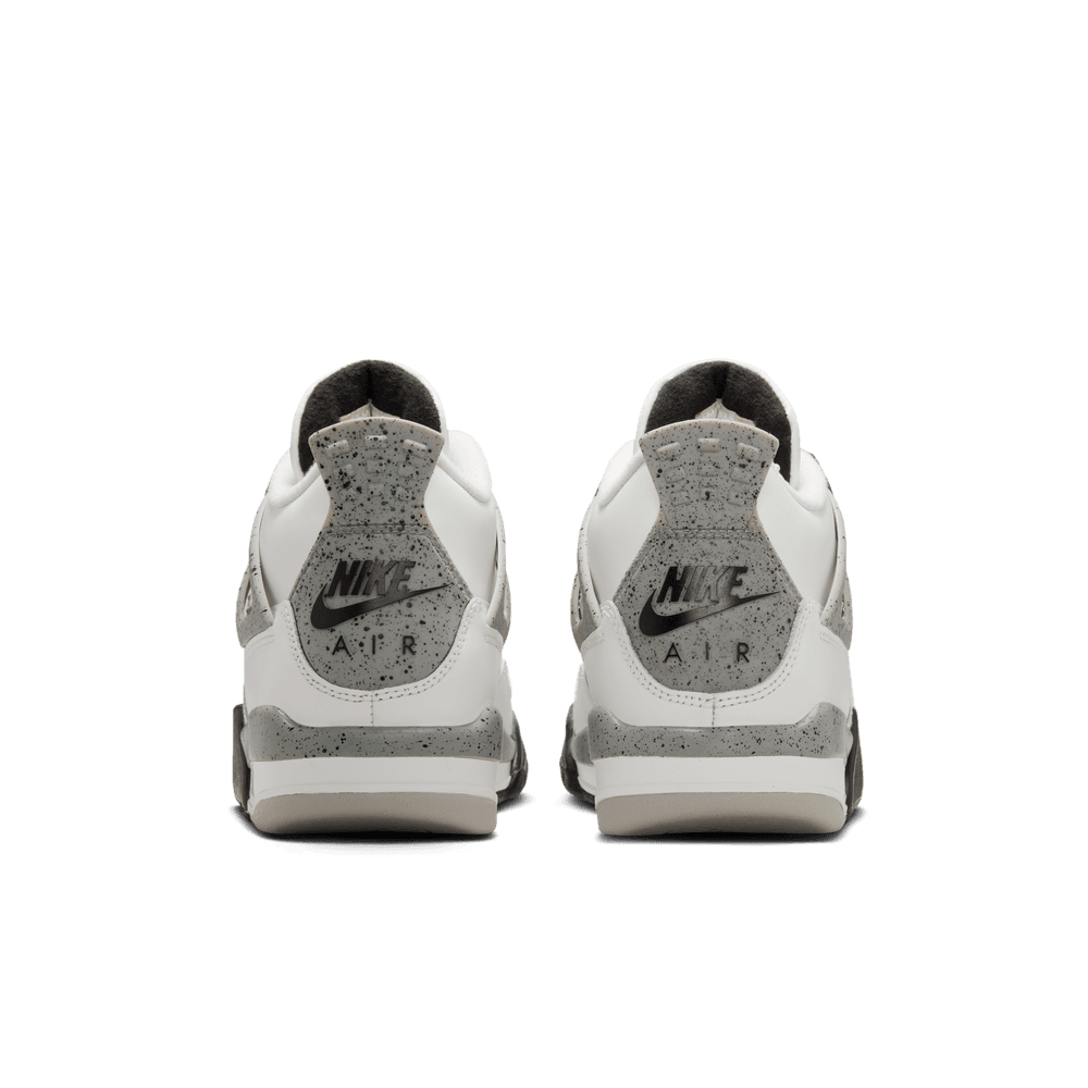 Air Jordan 4 Retro Big Kids' Shoes (GS) "White Cement" 'Summit White/Red/Cement/Grey'