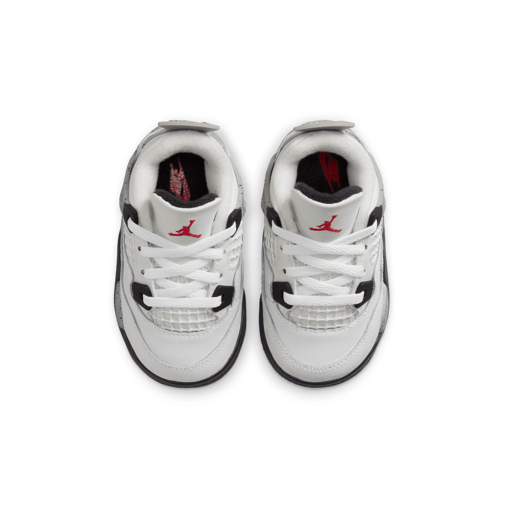 Jordan 4 Retro Baby/Toddler Shoes (TD) "White Cement" 'Summit White/Red/Cement/Grey'