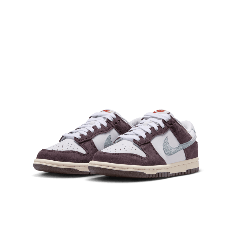 Nike Dunk Low SE Big Kids' Shoes (GS) 'White/Glacier Blue/Burgundy'