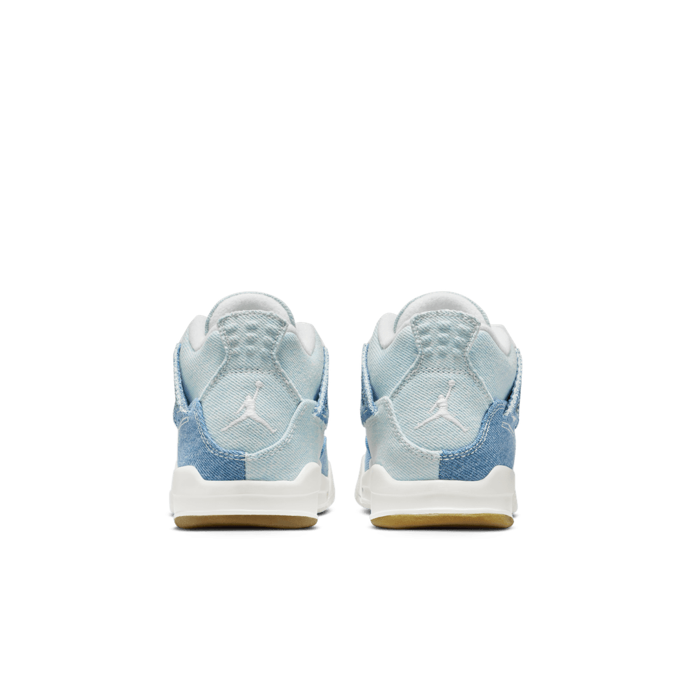 Jordan 4 Retro "Worn Blue" Little Kids' Shoes (PS) SAIL/WORN BLUE-MTLC GOLD-GUM LT BROWN
