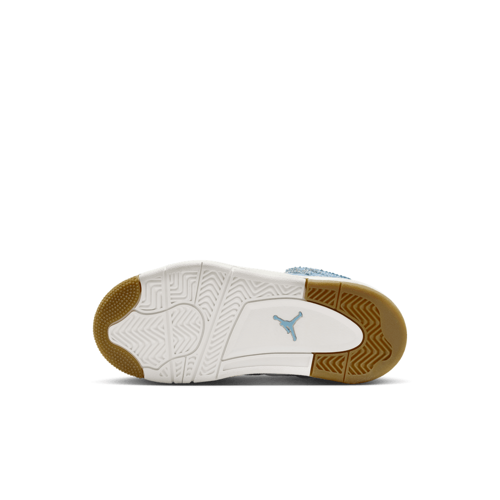 Jordan 4 Retro "Worn Blue" Little Kids' Shoes (PS) SAIL/WORN BLUE-MTLC GOLD-GUM LT BROWN