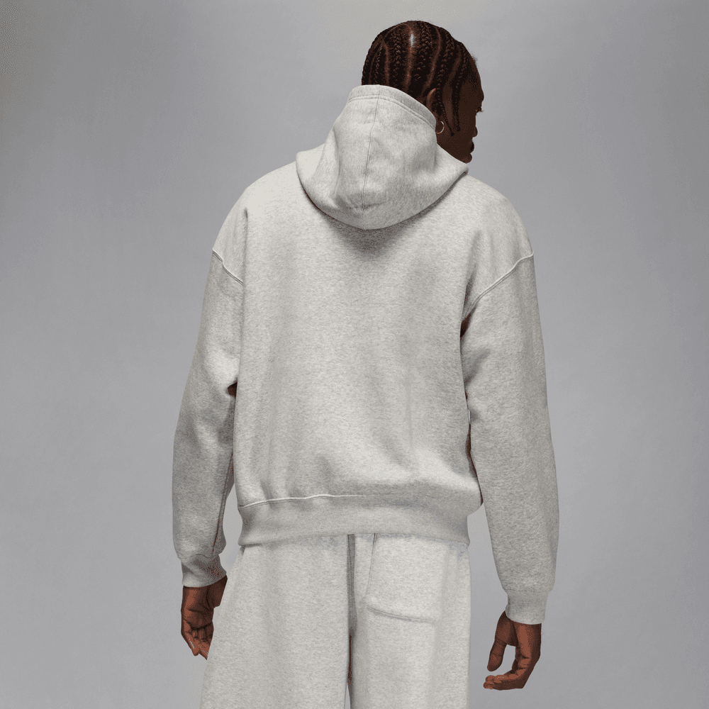 Jordan Brooklyn Fleece Men's Oversized Pullover Hoodie 'Grey Heather/White'