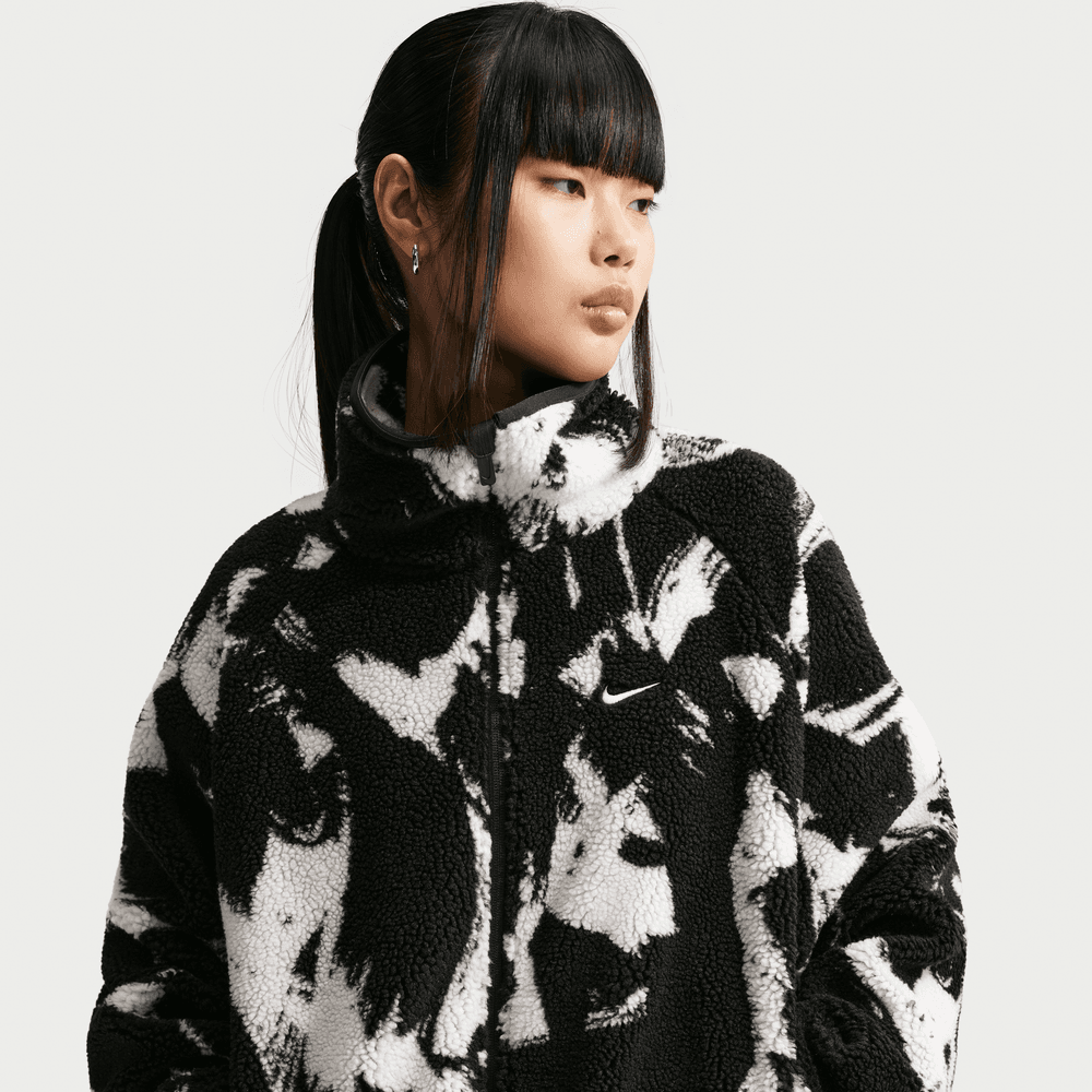 Nike Sportswear Women's Oversized High-Pile Fleece Top 'Black/Sail'