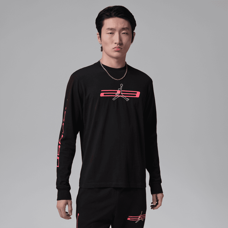 Jordan Sport Men's Dri-FIT Graphic Crewneck Sweatshirt 'Black/Infrared'
