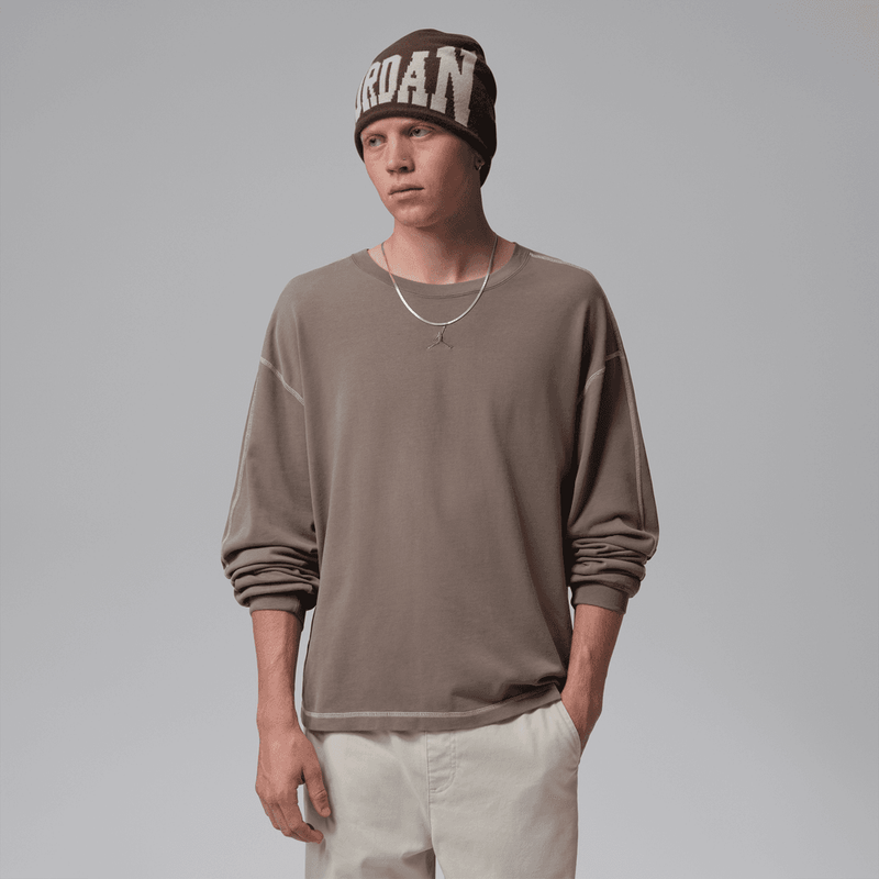 Jordan Flight Men's Heavyweight Long-Sleeve Top 'Olive Grey'