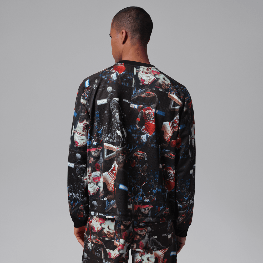 Jordan Flight Men's Printed Long-Sleeve Jersey 'Black'
