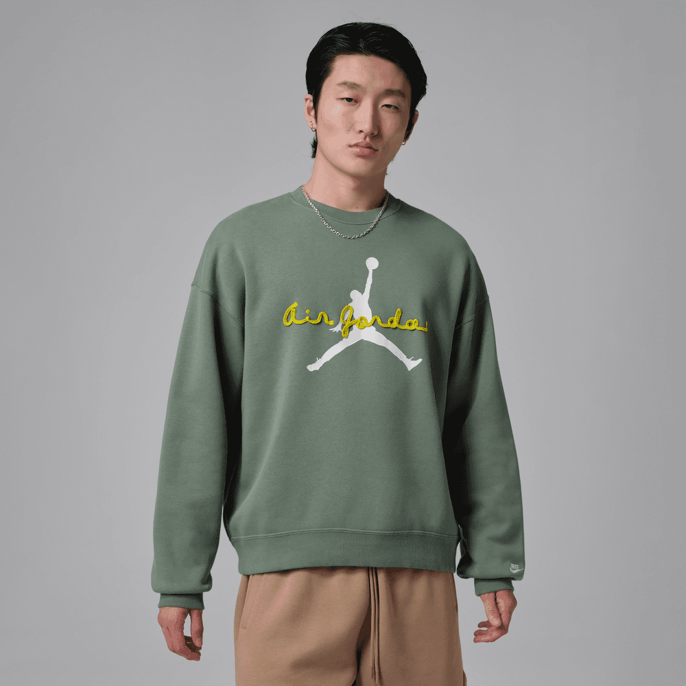 Jordan Brooklyn Men's Fleece Crewneck Sweatshirt 'Vintage Lichen'