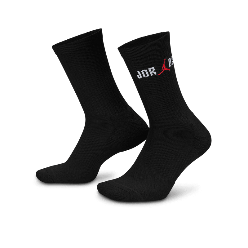 Jordan Everyday Crew Socks (1 Pair) 'Black/White/Red'