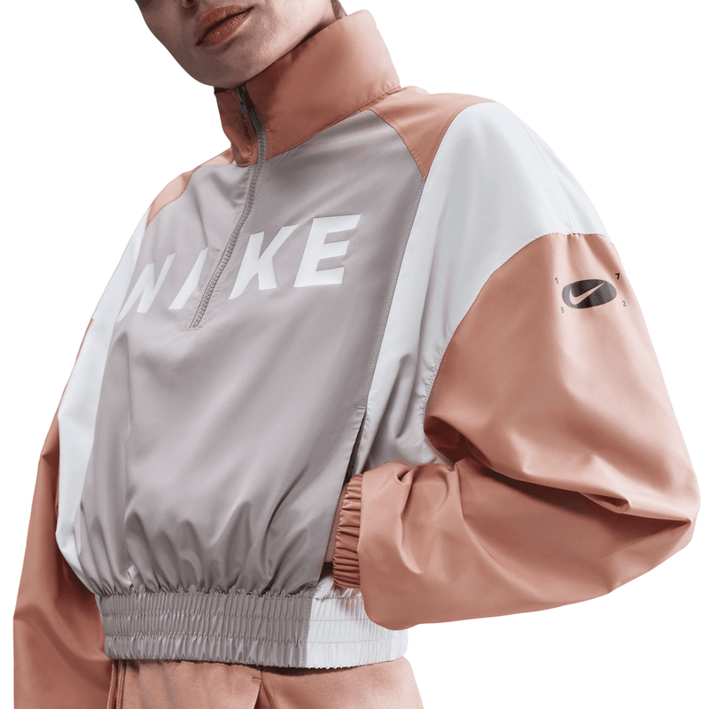 Nike Sportswear Women's Woven Lightweight 1/4-Zip Jacket 'ollege Grey/Rose Gold'