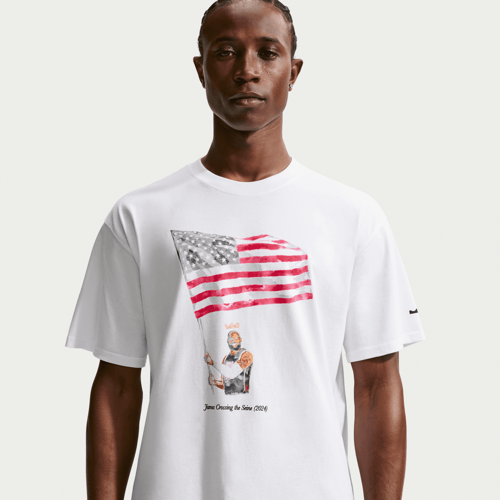 Nike Men's Basketball T-Shirt LeBron James LeBron "Old Glory"  'White'