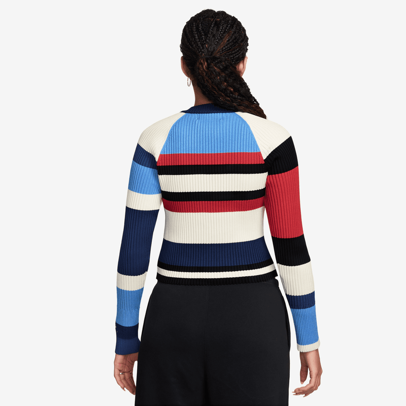 Jordan Flight Women's Long-Sleeve Striped Sweater 'Blue/Sail'
