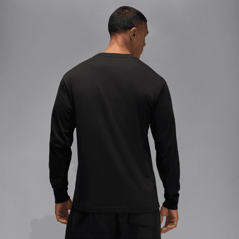 Jordan Flight Men's Long-Sleeve Crewneck T-Shirt 'Black'