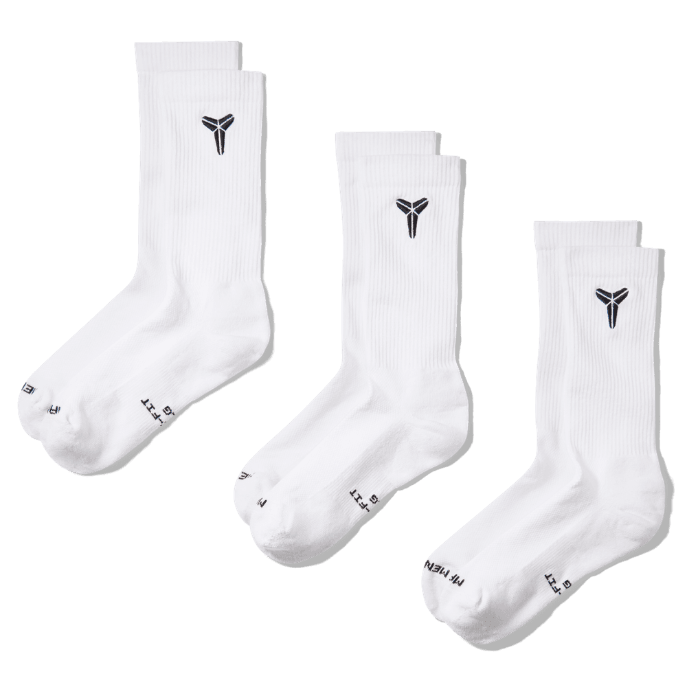 Kobe Bryant Nike Everyday Elevated "Kobe" Crew Socks (3 Pairs) 'White'