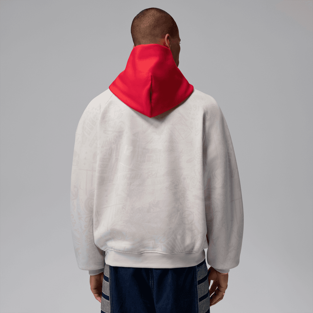 Jordan Brooklyn Fleece Men's Pullover Hoodie 'Phantom/Red'