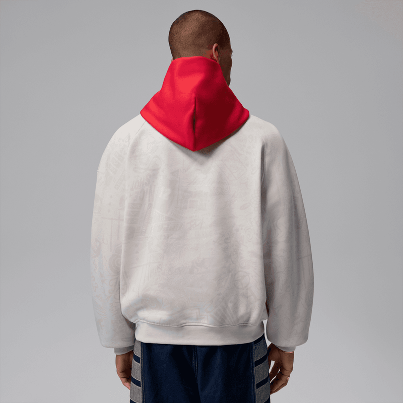 Jordan Brooklyn Fleece Men's Pullover Hoodie 'Phantom/Red'
