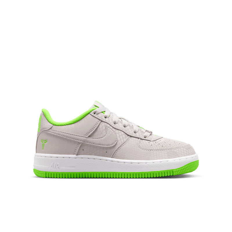 Kobe Bryant Nike Air Force 1 Low Big Kids' Shoes (GS) 'Vast Grey/Electric Green'