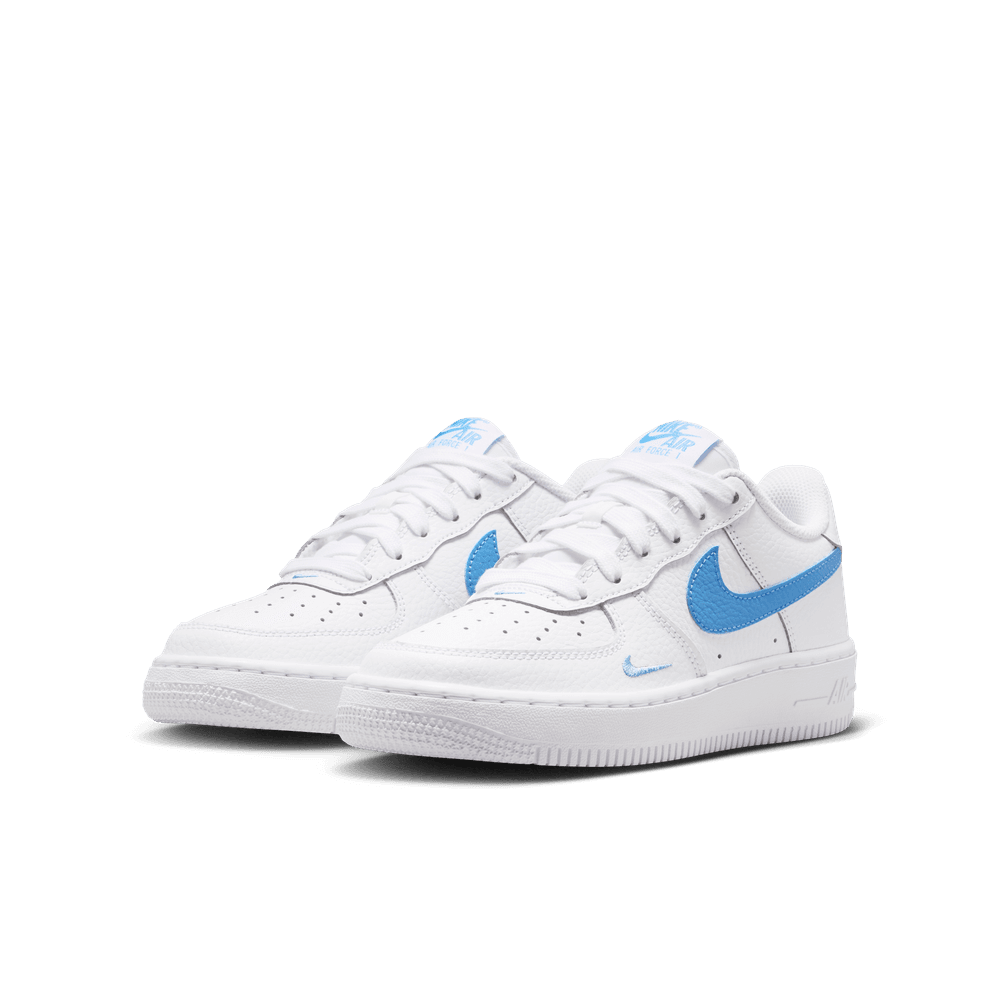 Nike Air Force 1 Big Kids' Shoes (GS) 'White/Blue'