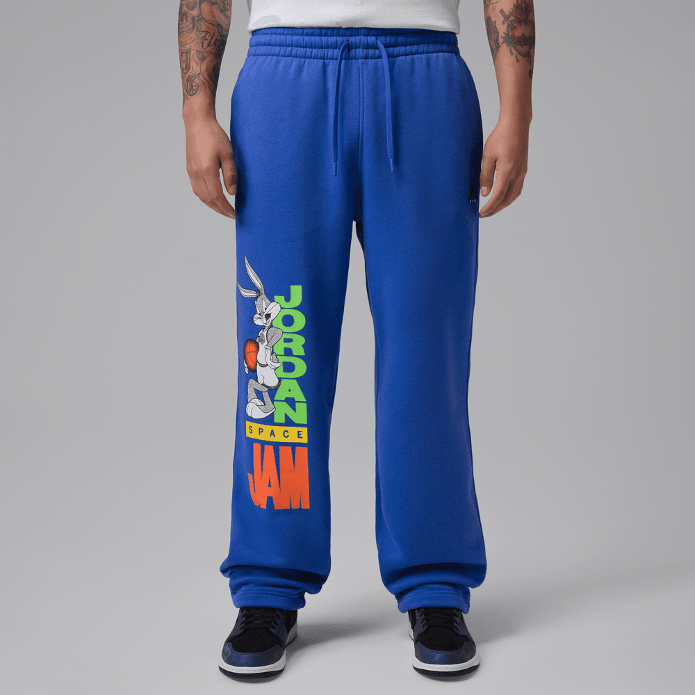 Jordan Brooklyn Space Jam Men's Fleece Open-Hem Pants 'Royal Blue'