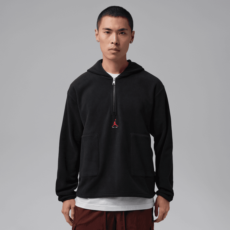 Jordan Essentials Men's Fleece Winter 1/2-Zip Hoodie 'Black'