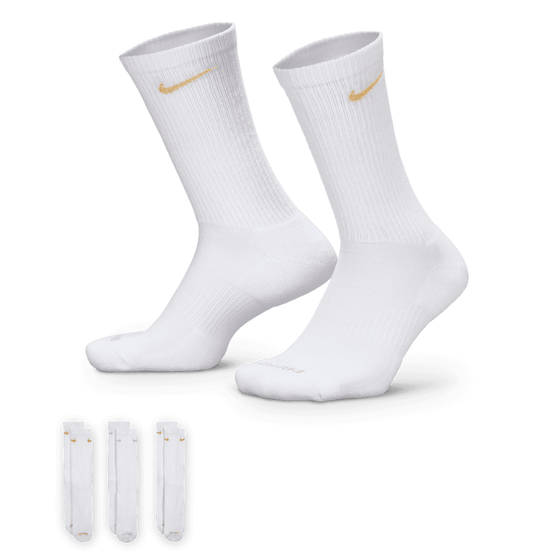 Nike Everyday Plus Cushioned Training Crew Socks (3 Pairs) 'White/Silver/Gold/Copper'