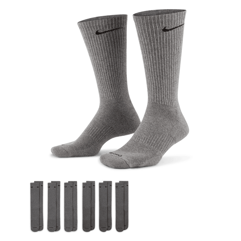 Nike Everyday Plus Cushioned Training Crew Socks (6 Pairs) 'Carbon/Black'