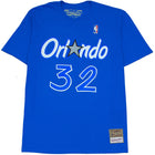 Mitchell & Ness NBA Hard Wood Classic Name & Number Tee T-shirt O'Neal Orlando Magic 'Blue'