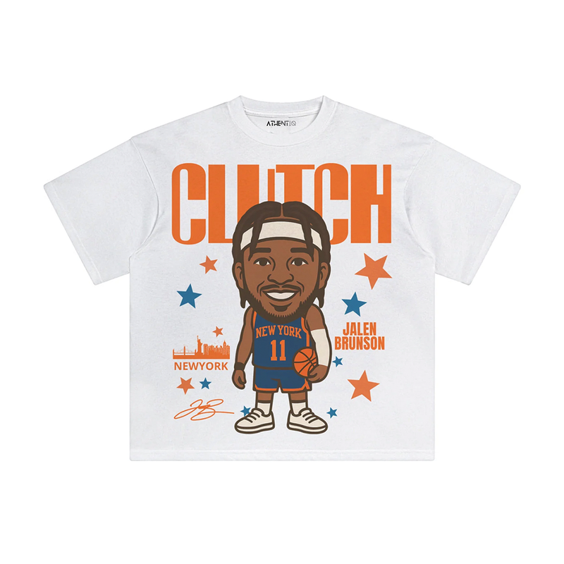 Athentiq Jalen Brunson 'Clutch' Cartoon T-Shirt 'White'