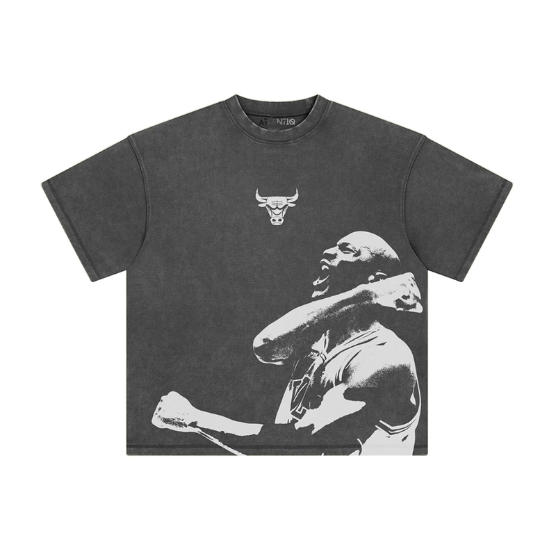 Athentiq Michael Jordan 'Chicago' T-Shirt 'Vintage Dark Grey'