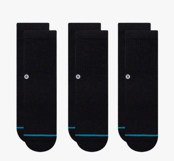 Stance Icon Kids Crew Socks 3 Pack 'Black'