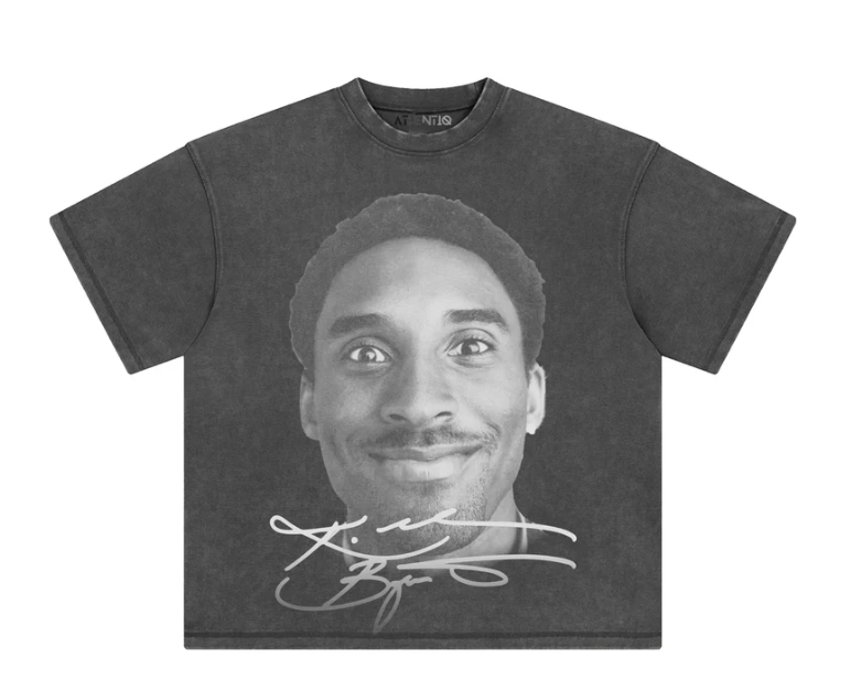 Athentiq Big Face Kobe Bryant T-Shirt 'Vintage Dark Grey'