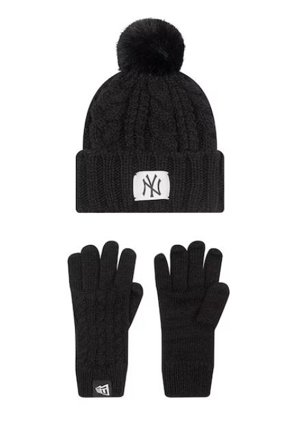 New Era Youth Beanie And Gloves Set New-York Yankees 'Black'