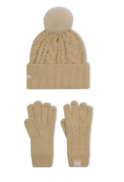 New Era Youth Beanie And Gloves Set New-York Yankees 'Stone'