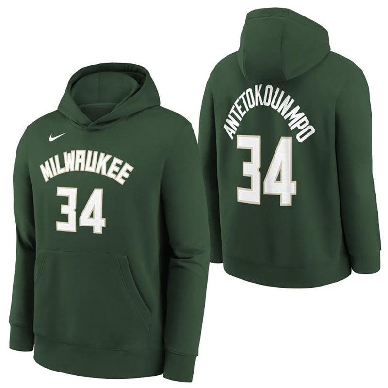 Giannis Antetokounmpo Milwaukee Bucks Nike Club Fleece N&N Kids Hoody 'Green'