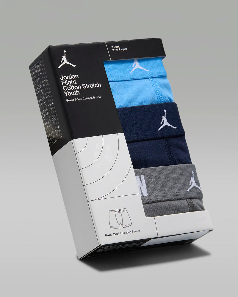 Jordan Flight Dri-FIT Big Kids' Cotton Boxer Briefs (3-Pack) 'Multi'