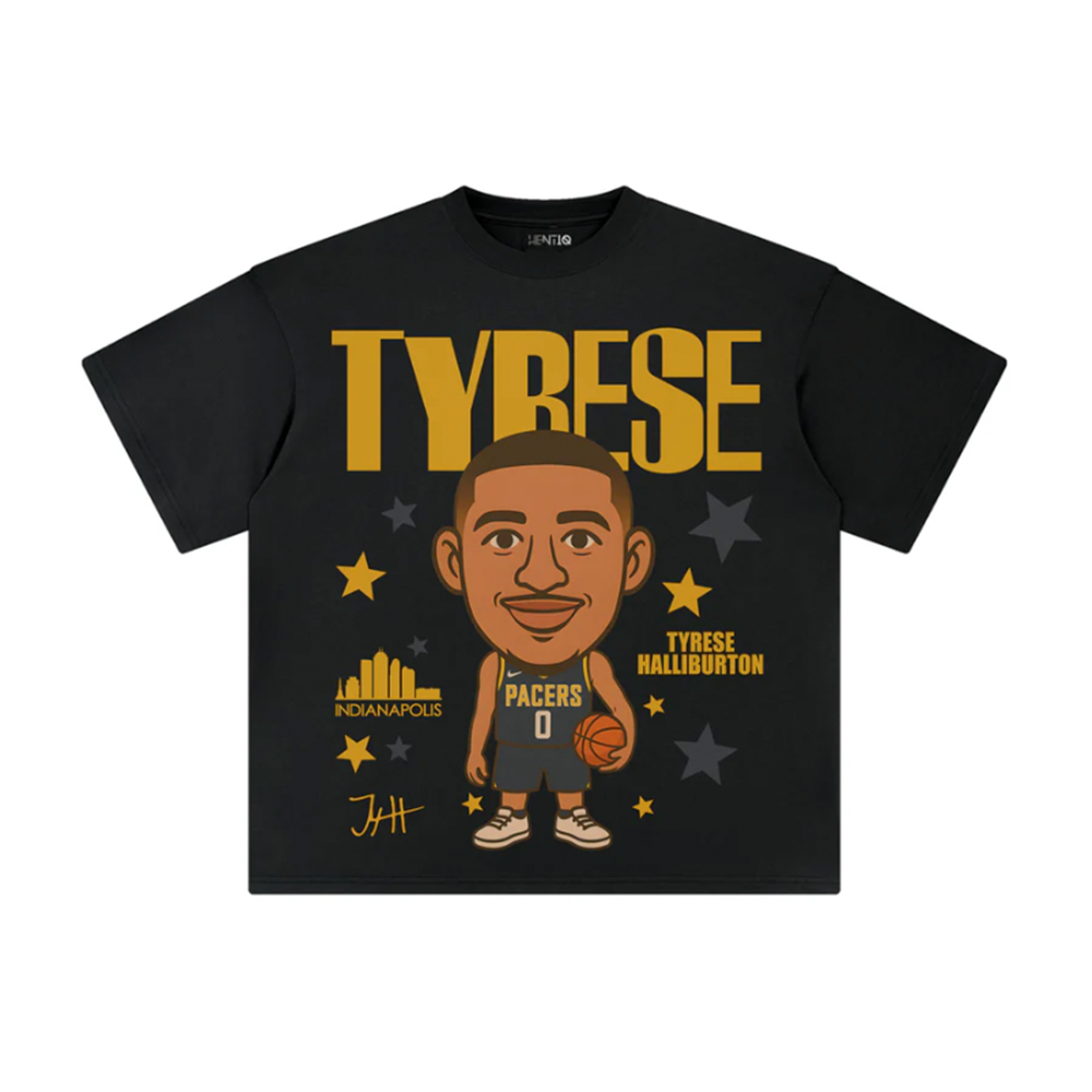 Athentiq Tyrese Haliburton Cartoon T-Shirt 'Black'