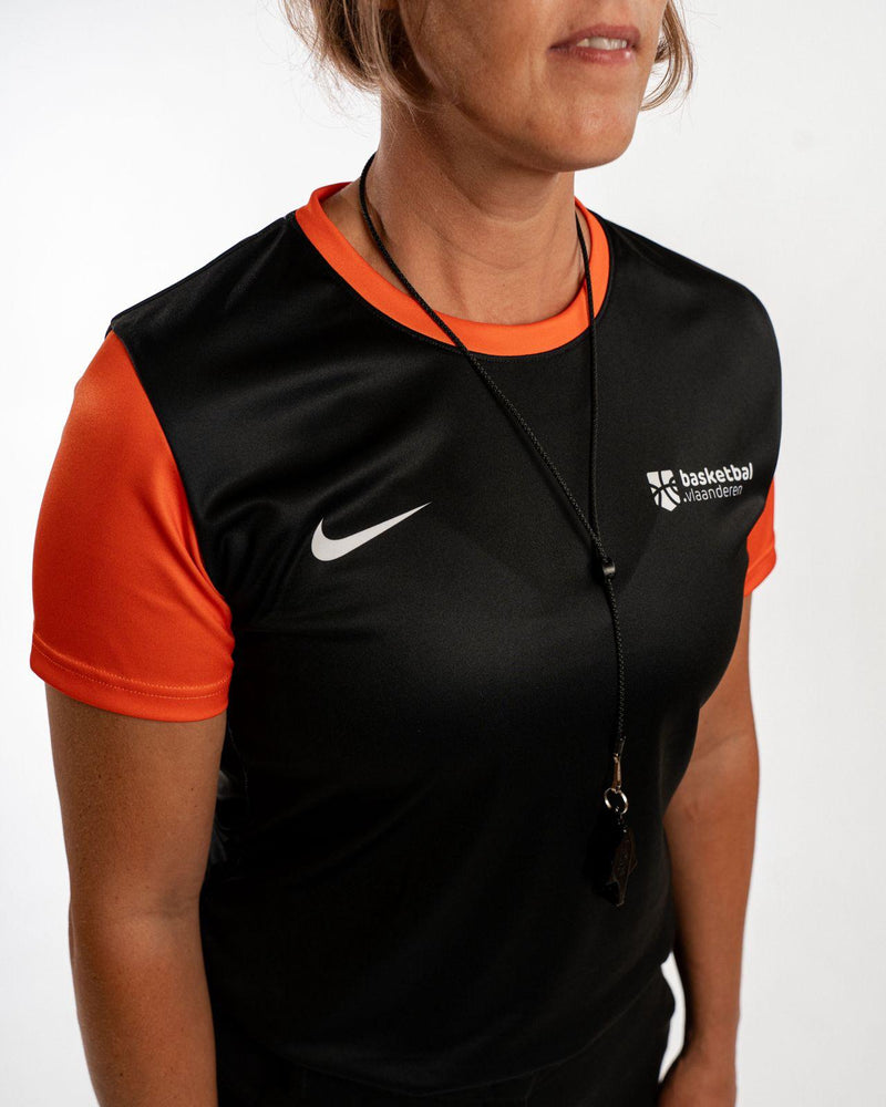 Basketbal.Vlaanderen Refspect Referee Shirt Women 'Black/Orange'