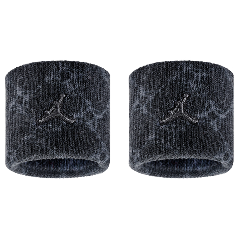 Jordan Dri-Fit Terry Wristbands 2Pk Printed Black/Off Noir/Iron Grey