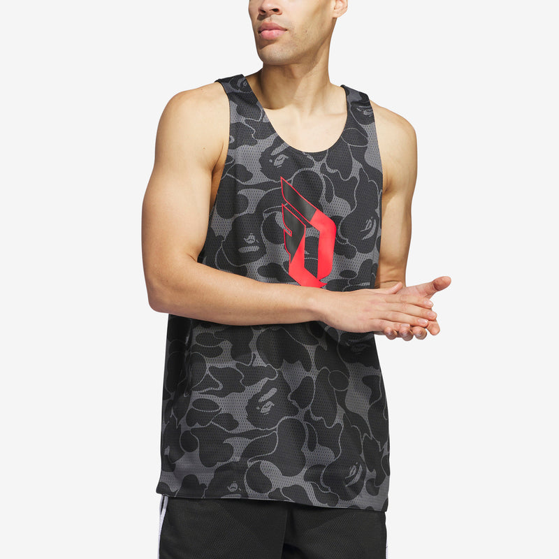 BAPE x Adidas Damian Lillard Solid Camo Reversible Jersey 'Carbon'