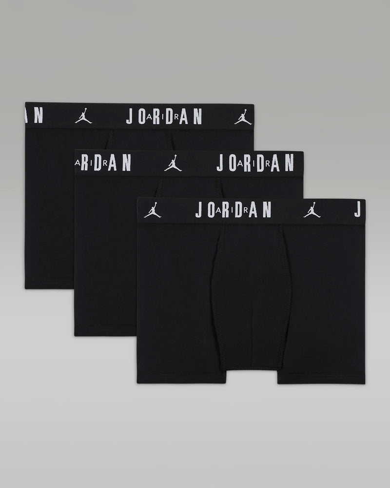 Jordan Flight Dri-FIT Big Kids' Cotton Boxer Briefs (3-Pack) 'Black/White'