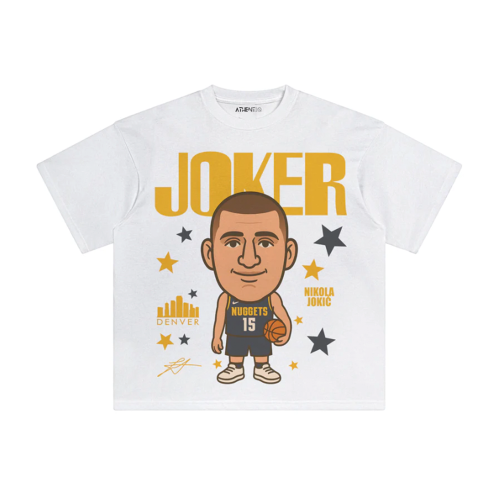 Athentiq Nikola Jokić 'Joker' Cartoon T-Shirt 'White'