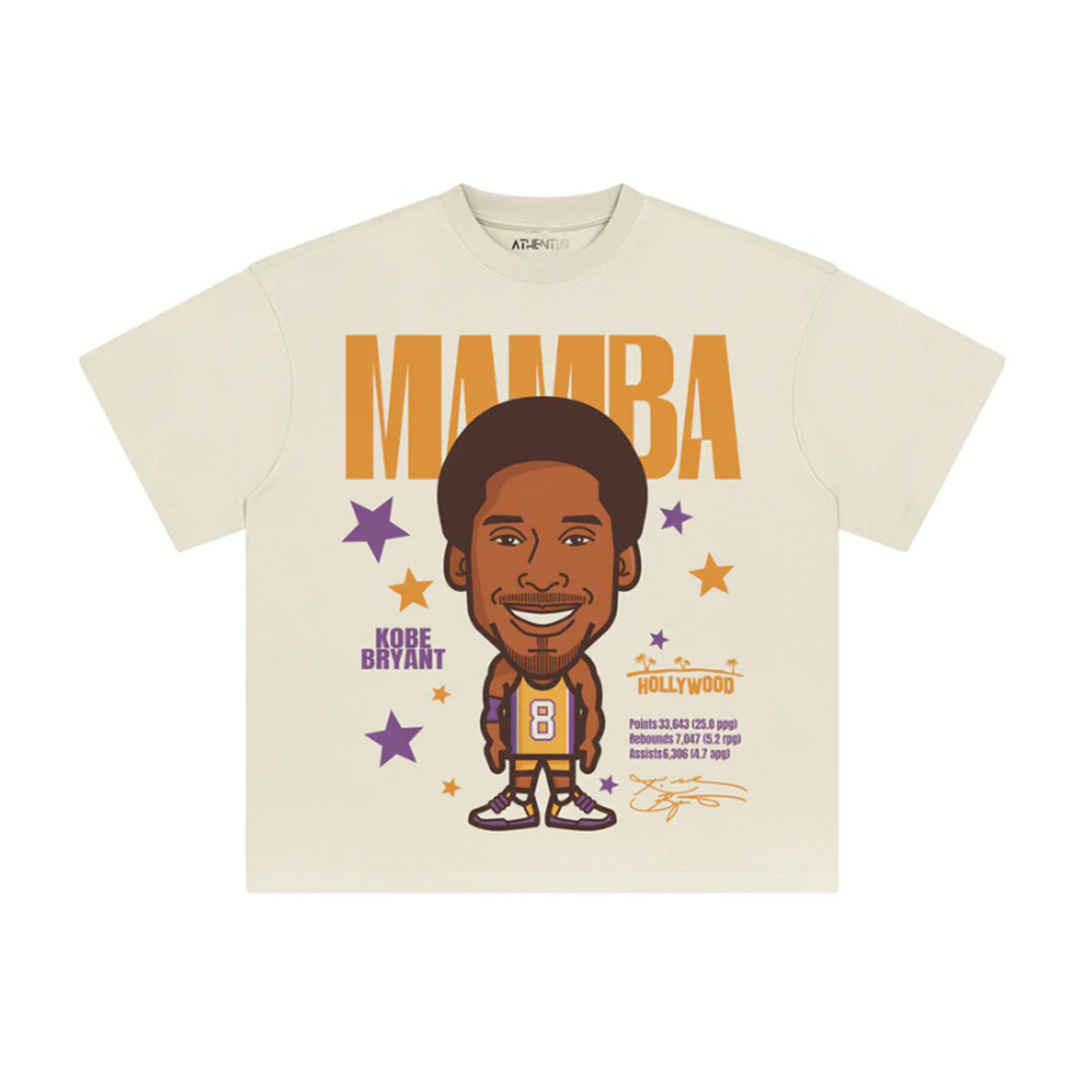 Athentiq Kobe Bryant 'Mamba' Cartoon T-Shirt 'Cream'